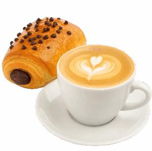 Cafe amb llet i napolitana